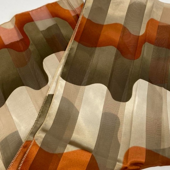 Women's Orange and Cream Scarf-wrap lovely abstract! - Picture 3 of 5